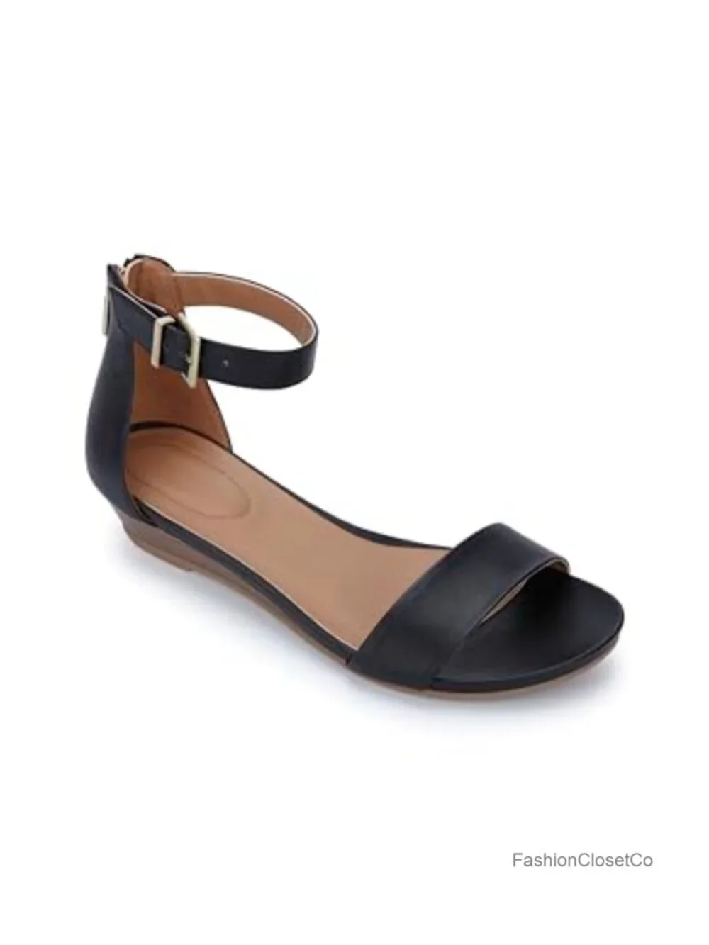 2 Piece Wedge Sandals Ortholite Foam Footbed Adjustable Ankle Strap